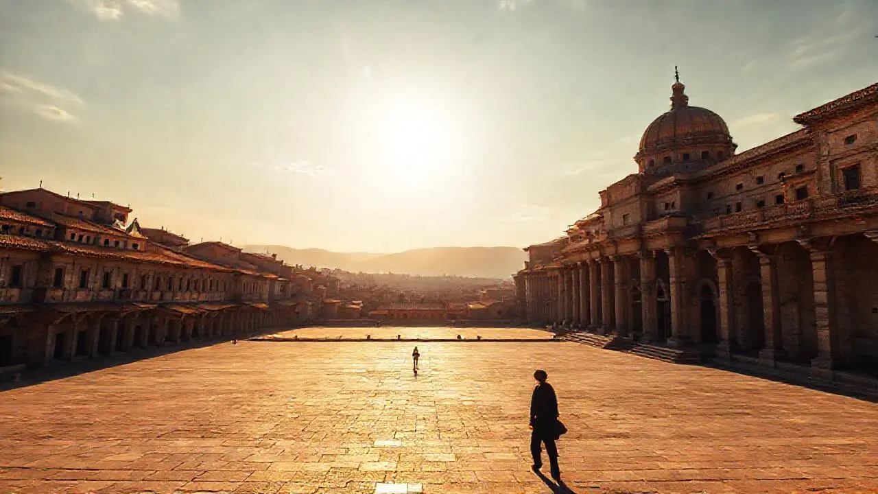 Ciudad antigua, tranquila y luminosa