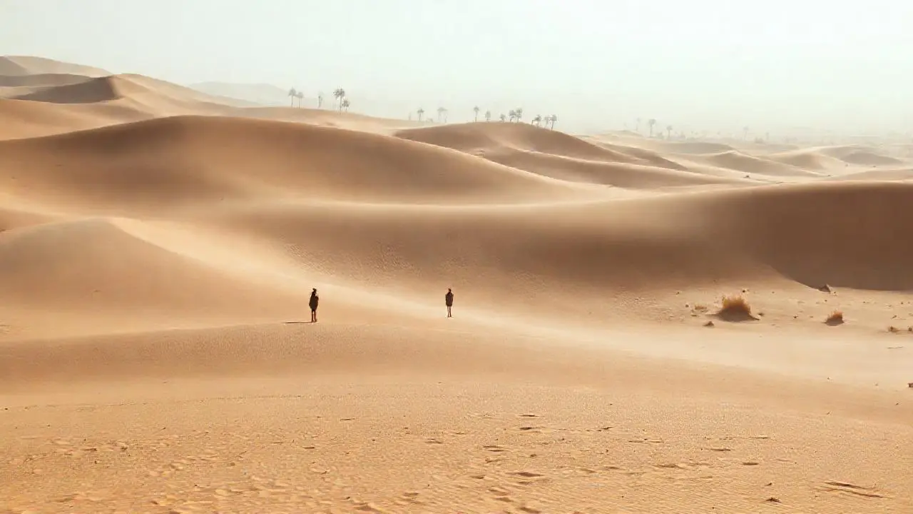 Un paisaje desértico cálido y vasto