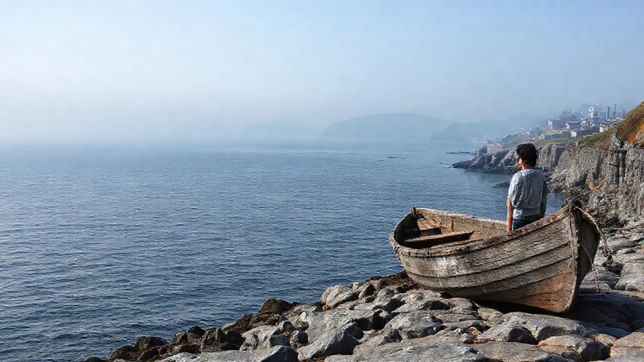 Paisaje costero sereno y evocador