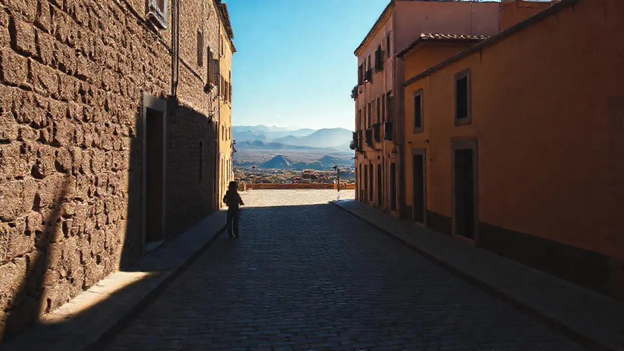 Escena urbana tranquila y soleada, con calma