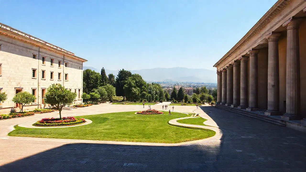 Plaza clásica, luminosa y apacible