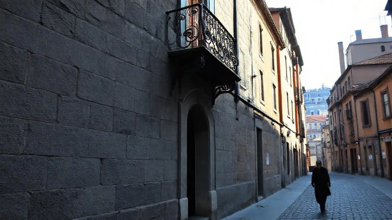 Calle antigua, arquitectura histórica y sol suave
