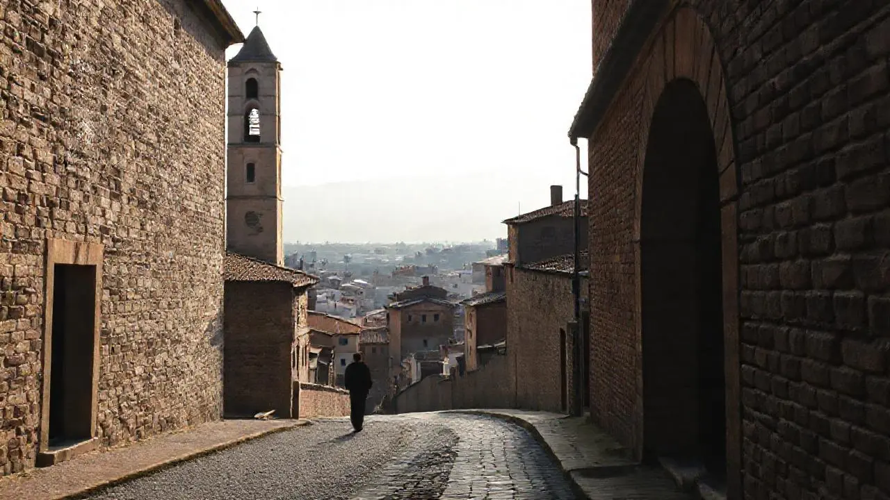 Atmósfera urbana antigua, serena y nostálgica