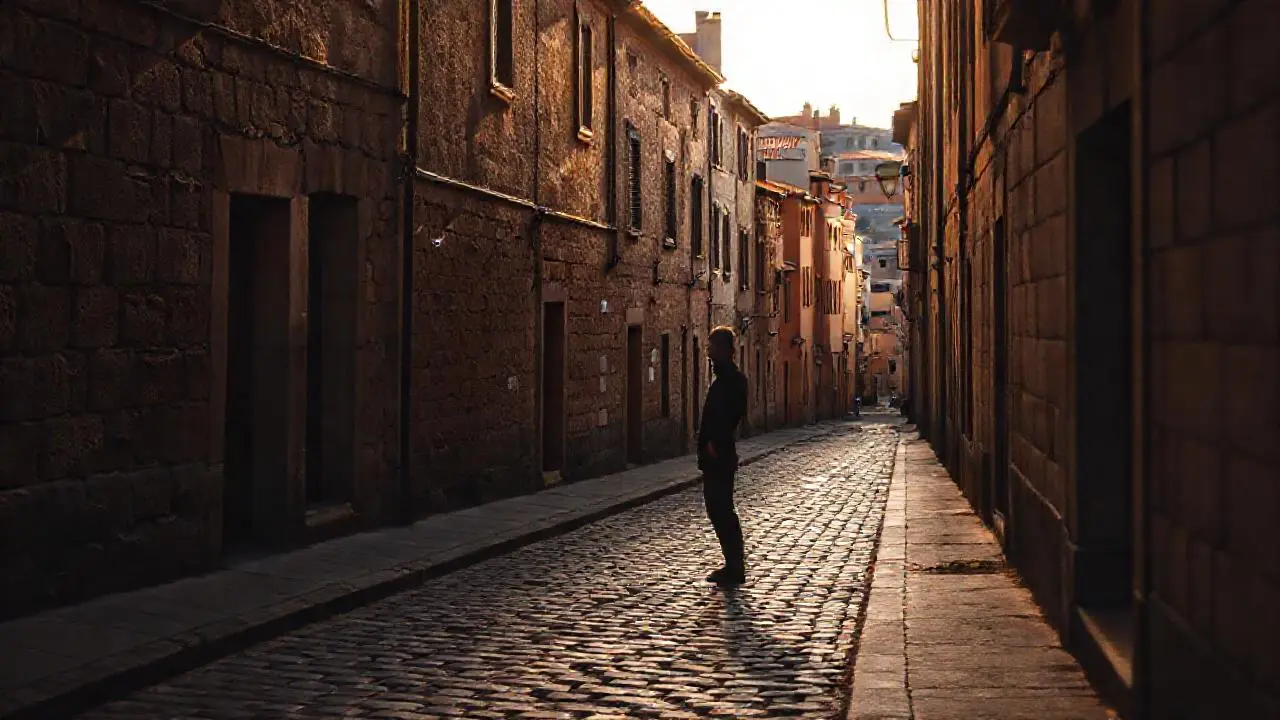 Calle antigua, atmósfera serena y nostálgica