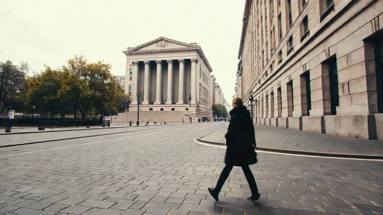 Imponente edificio neoclásico en paisaje urbano