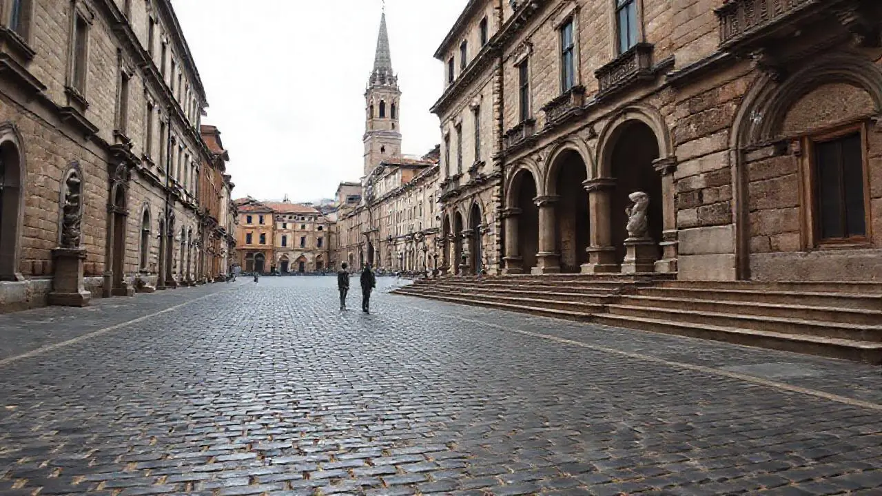 Plaza antigua, silenciosa y llena de historia