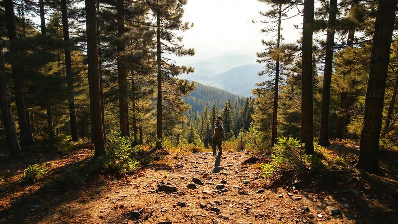 Un paisaje boscoso, tranquilo y extenso