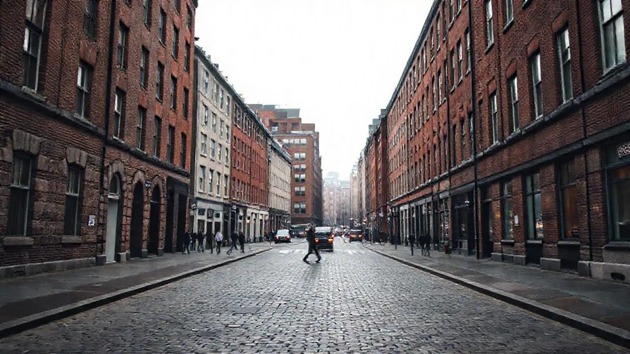 Calle urbana, ambiente tenso y realista