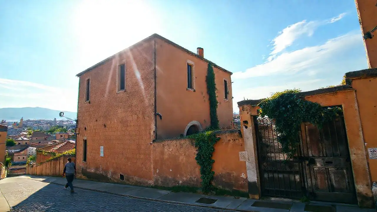 Tranquilo atardecer en arquitectura histórica
