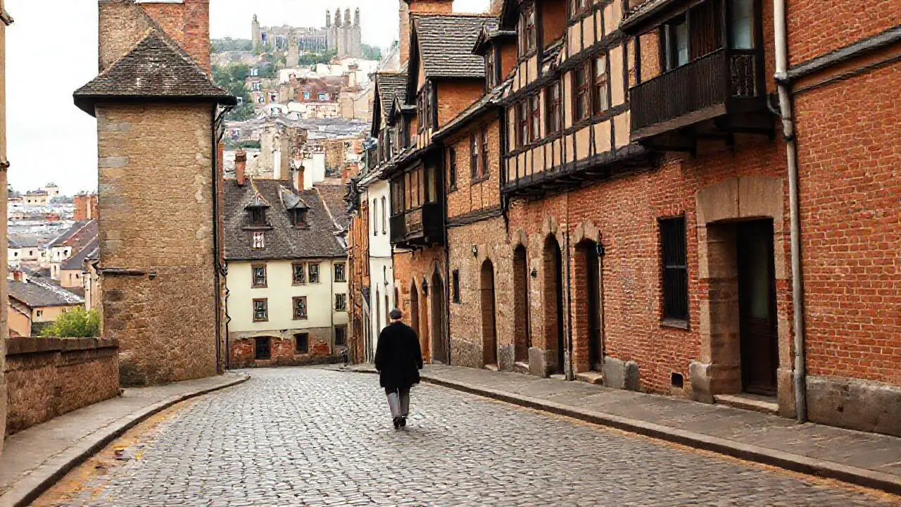Ambiente histórico, calles estrechas y suaves