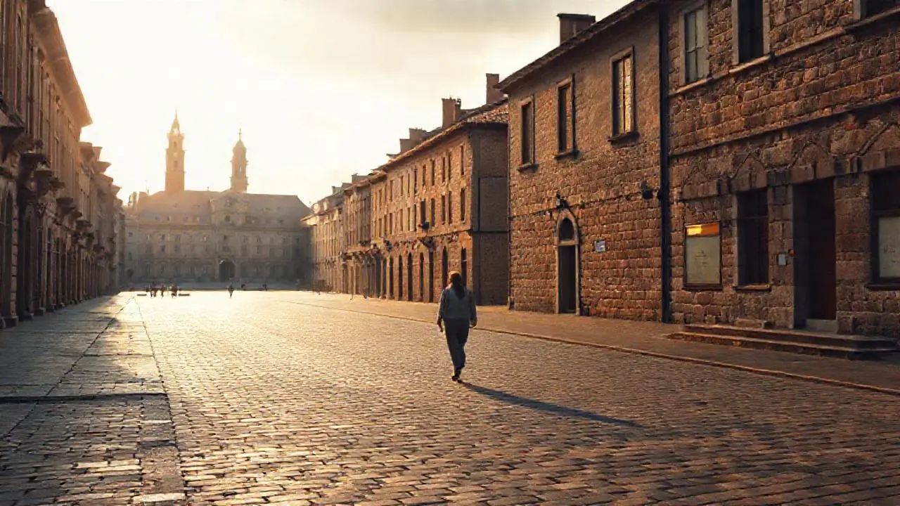 Una escena urbana tranquila, llena de detalles