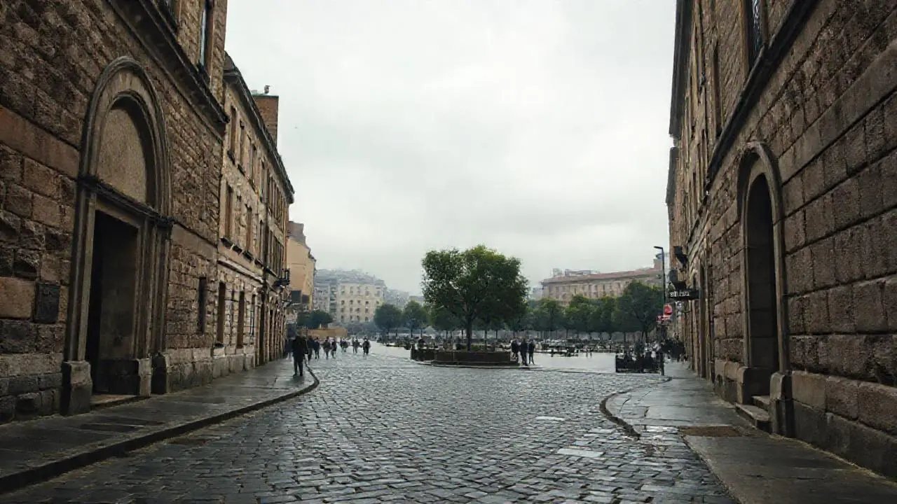 Escena urbana, melancólica y panorámica