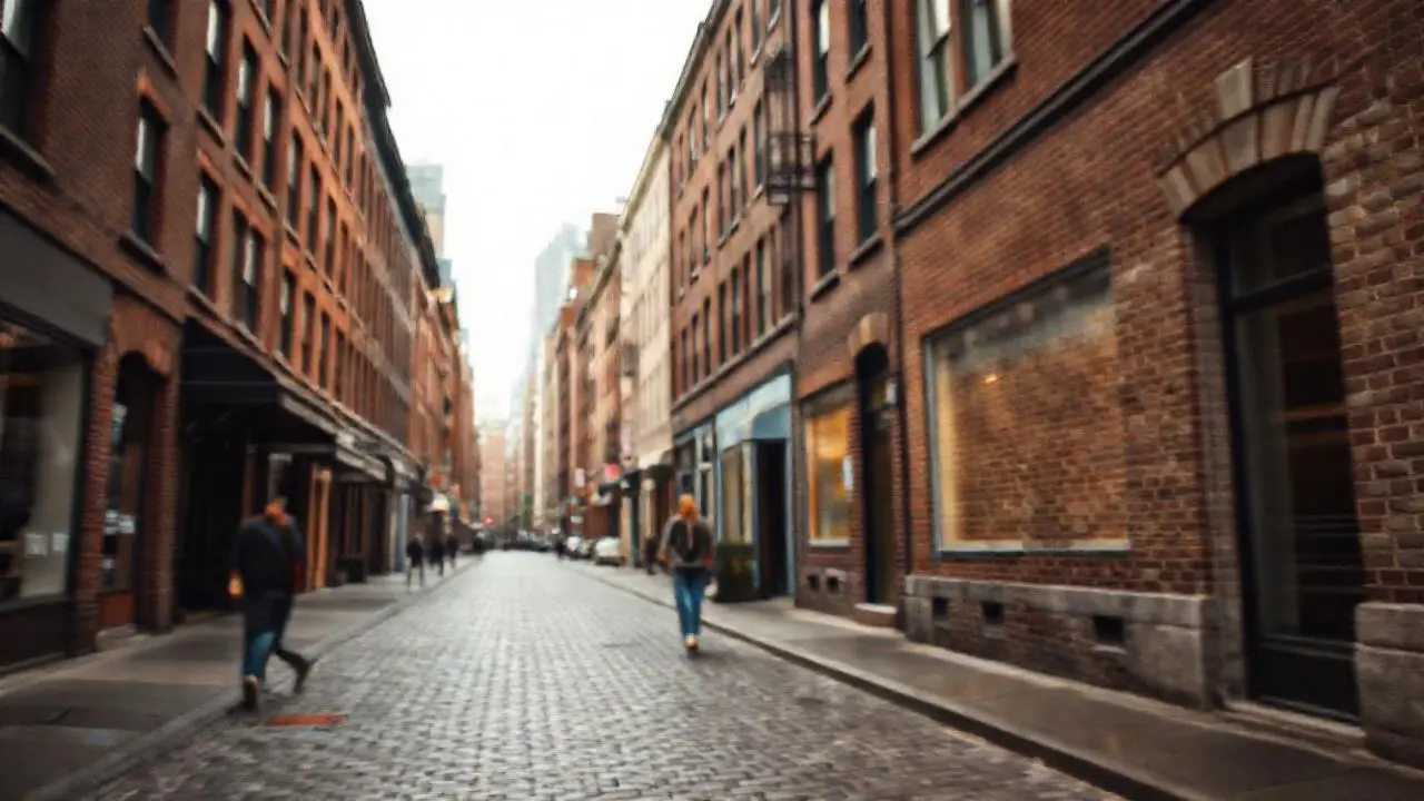 Calle urbana, ambiente difuso y realista
