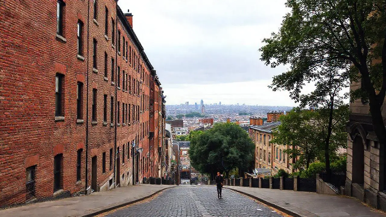 Calle histórica, ambiente tranquilo y difuso