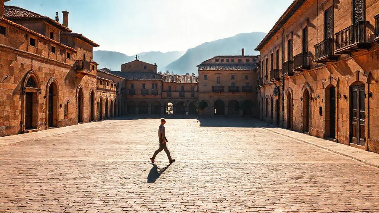 Paz urbana, luz cálida y arquitectura tradicional