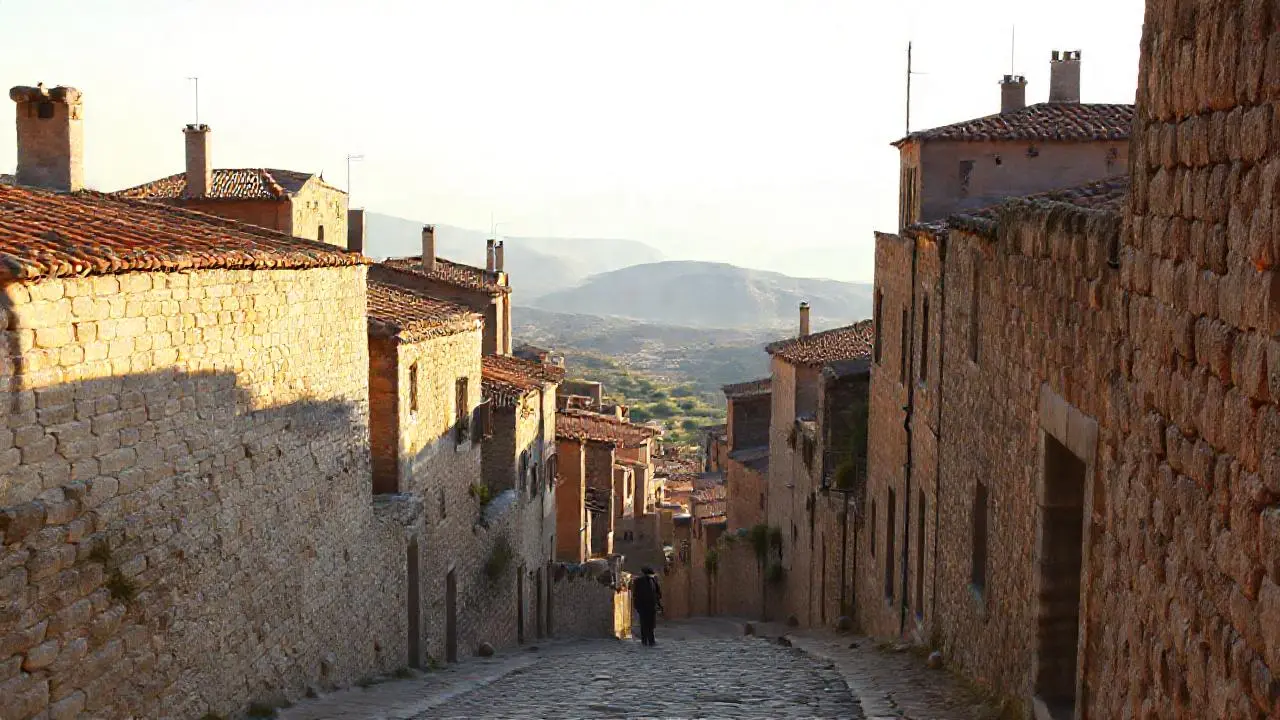 Vieja ciudad, luz cálida y tranquila