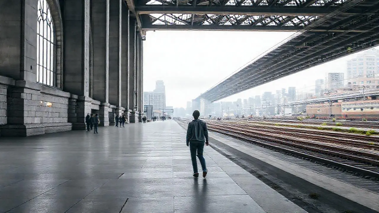 Estación urbana amplia y silenciosa
