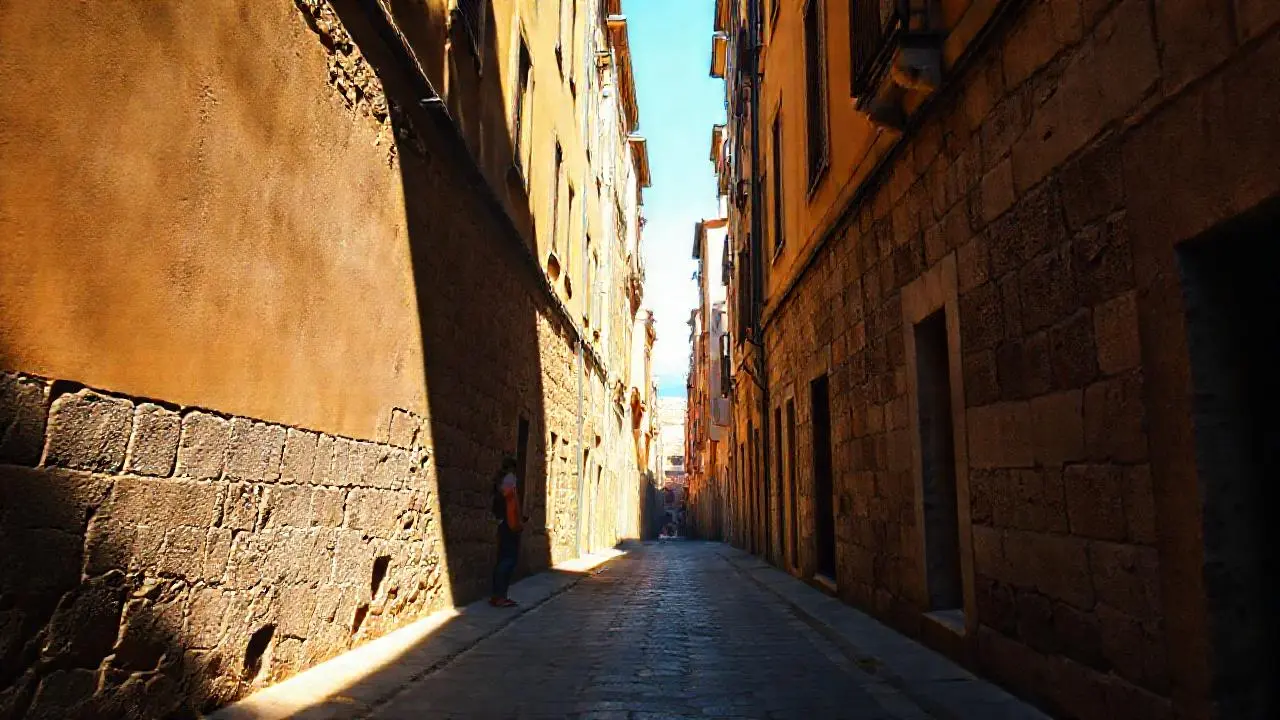 Calle antigua, ambiente tranquilo y realista