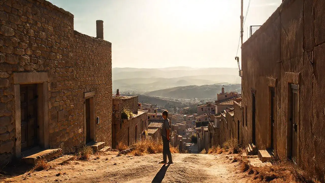 Paz rural, luz suave y perspectiva lejana