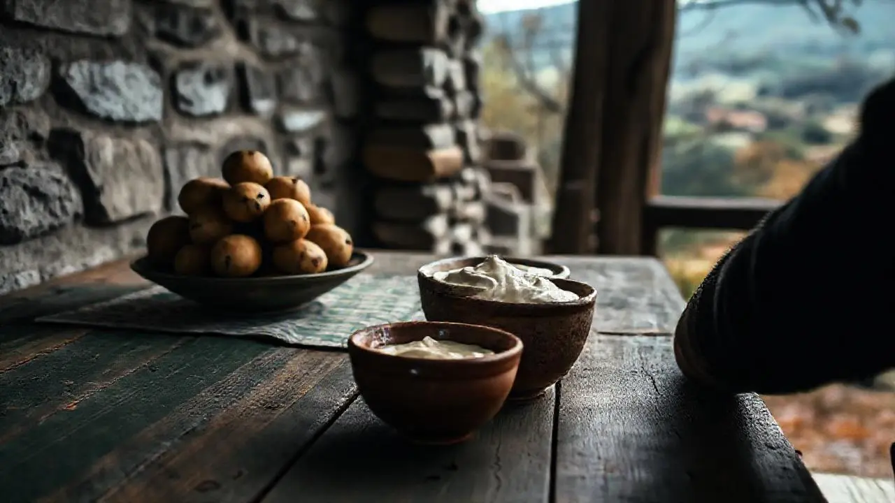 Escena rural, cálida y ligeramente borrosa