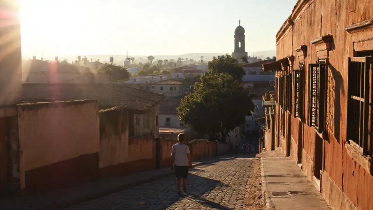 Escena urbana serena y ligeramente difusa