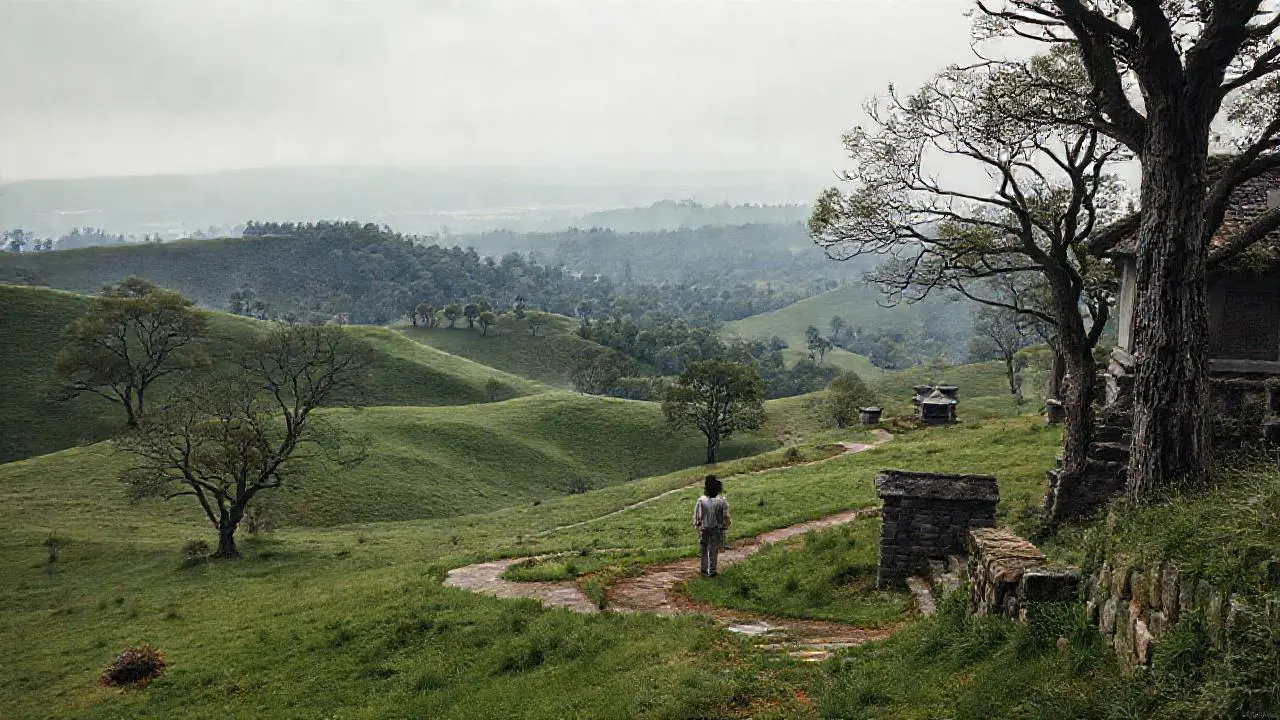 Paisaje sereno, natural y vasto