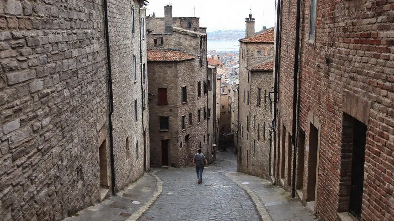Pueblo antiguo, tranquilo y atmosférico