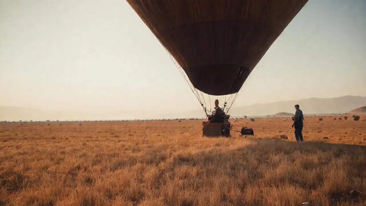 Globo emerge en un campo sereno
