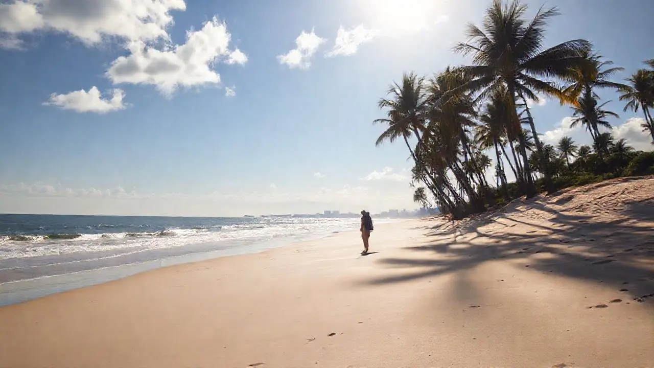 Escena costera tranquila y soleada