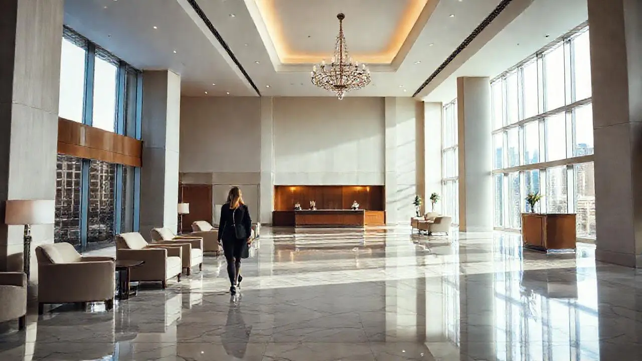 Lujoso vestíbulo, luz natural y amplitud