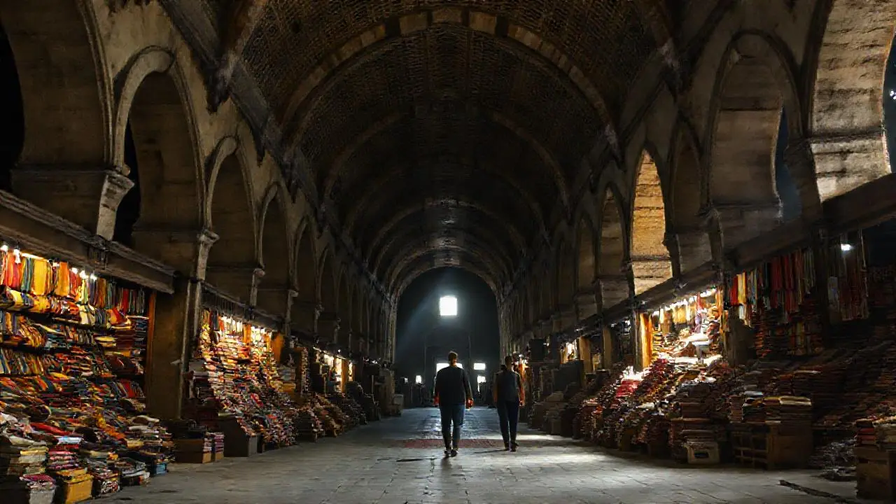 Interior antiguo, vasto y ligeramente polvoriento
