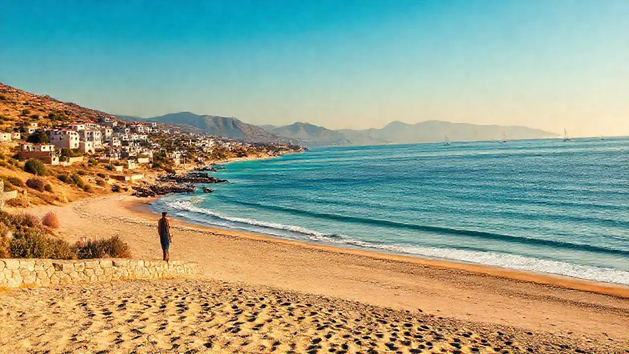 Tranquilidad costera bajo un cielo azul