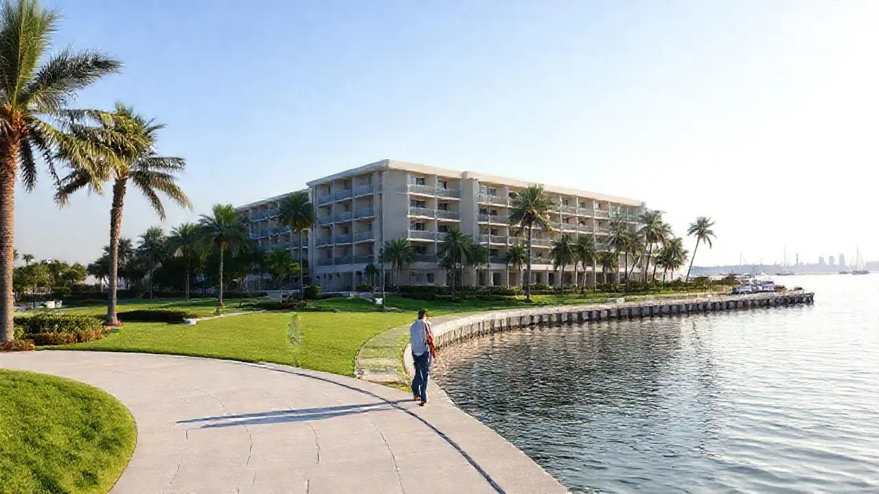 Escena costera tranquila y luminosa