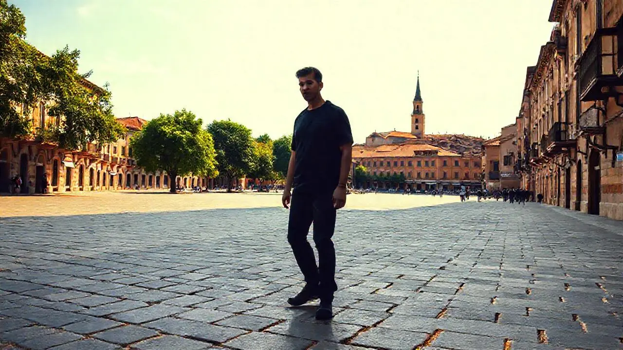 Antigua ciudad urbana, tranquila y luminosa