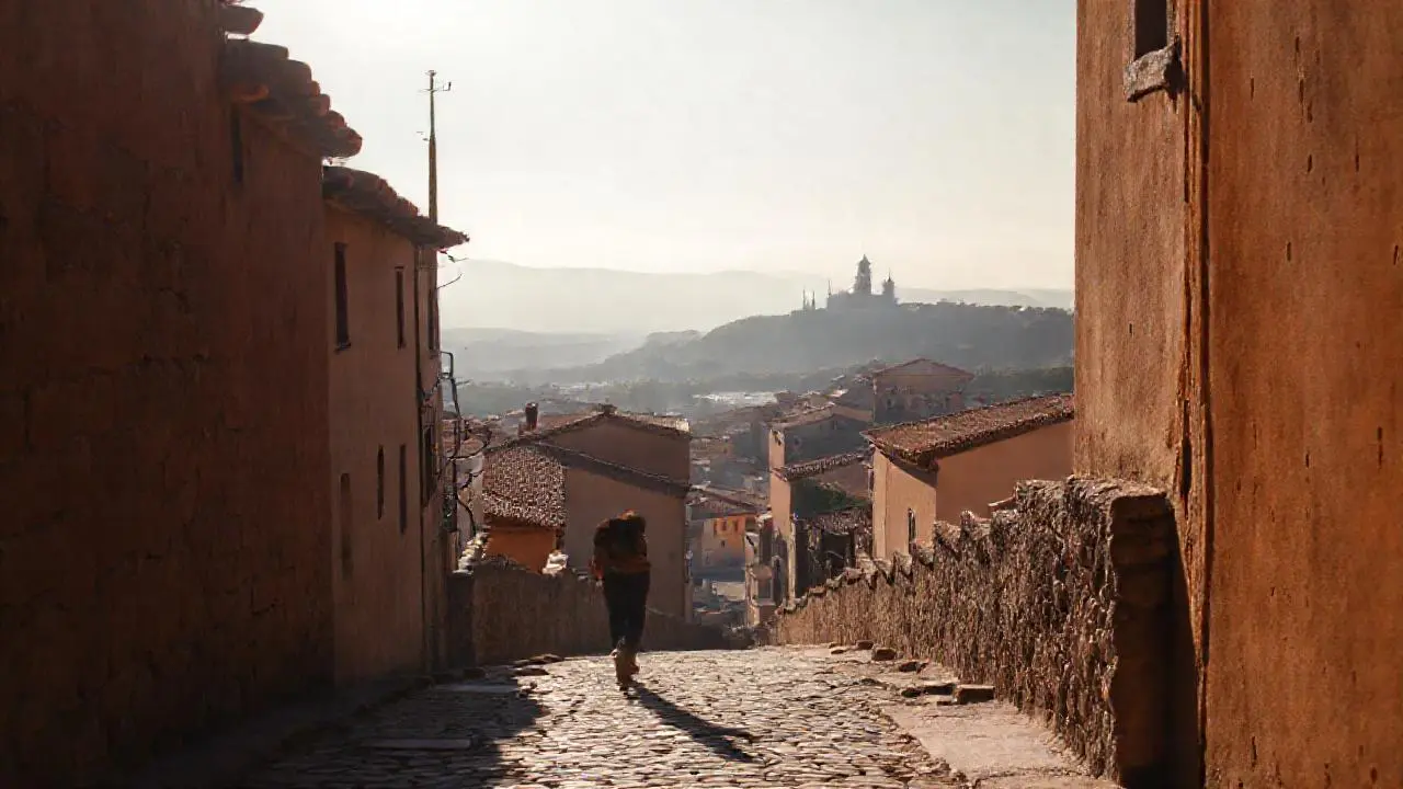 Pueblo antiguo, luz suave y silencioso