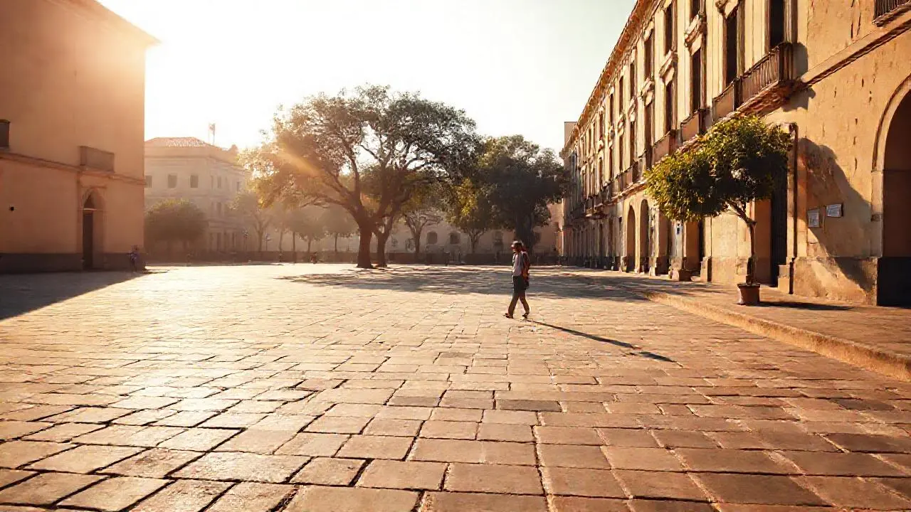 Paz serena en una antigua plaza