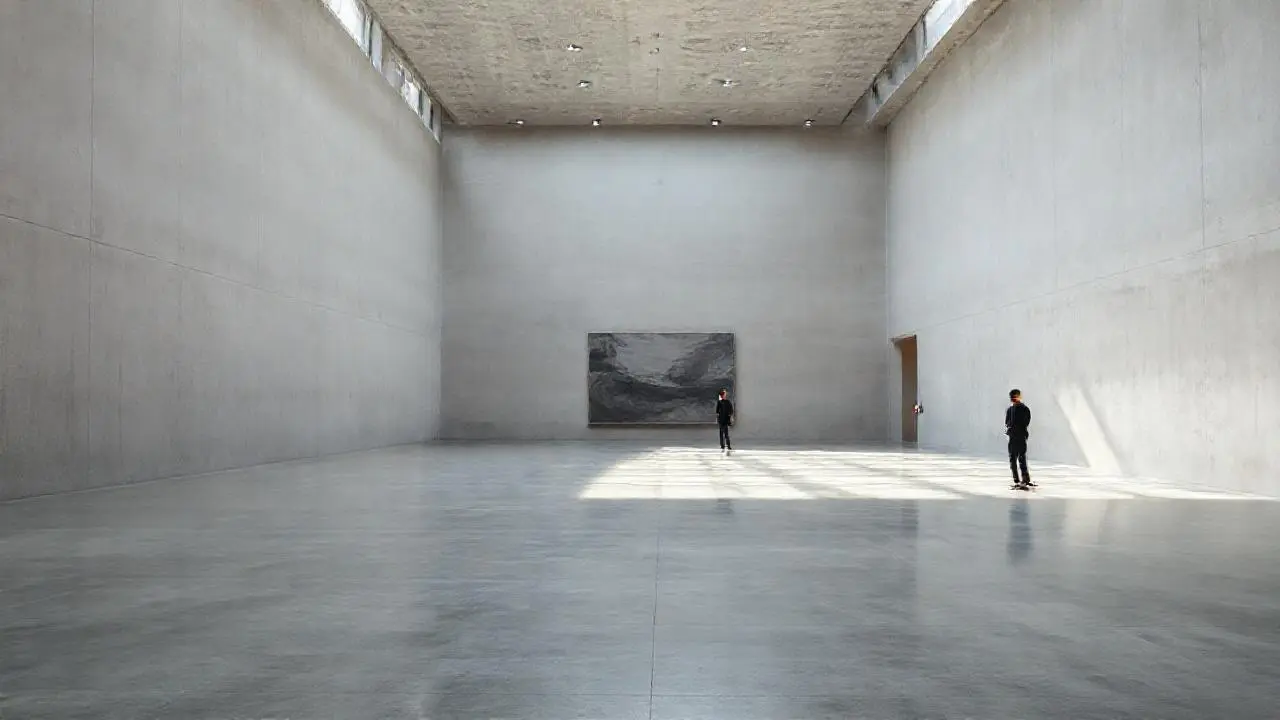 Amplio espacio sereno y ligeramente brumoso