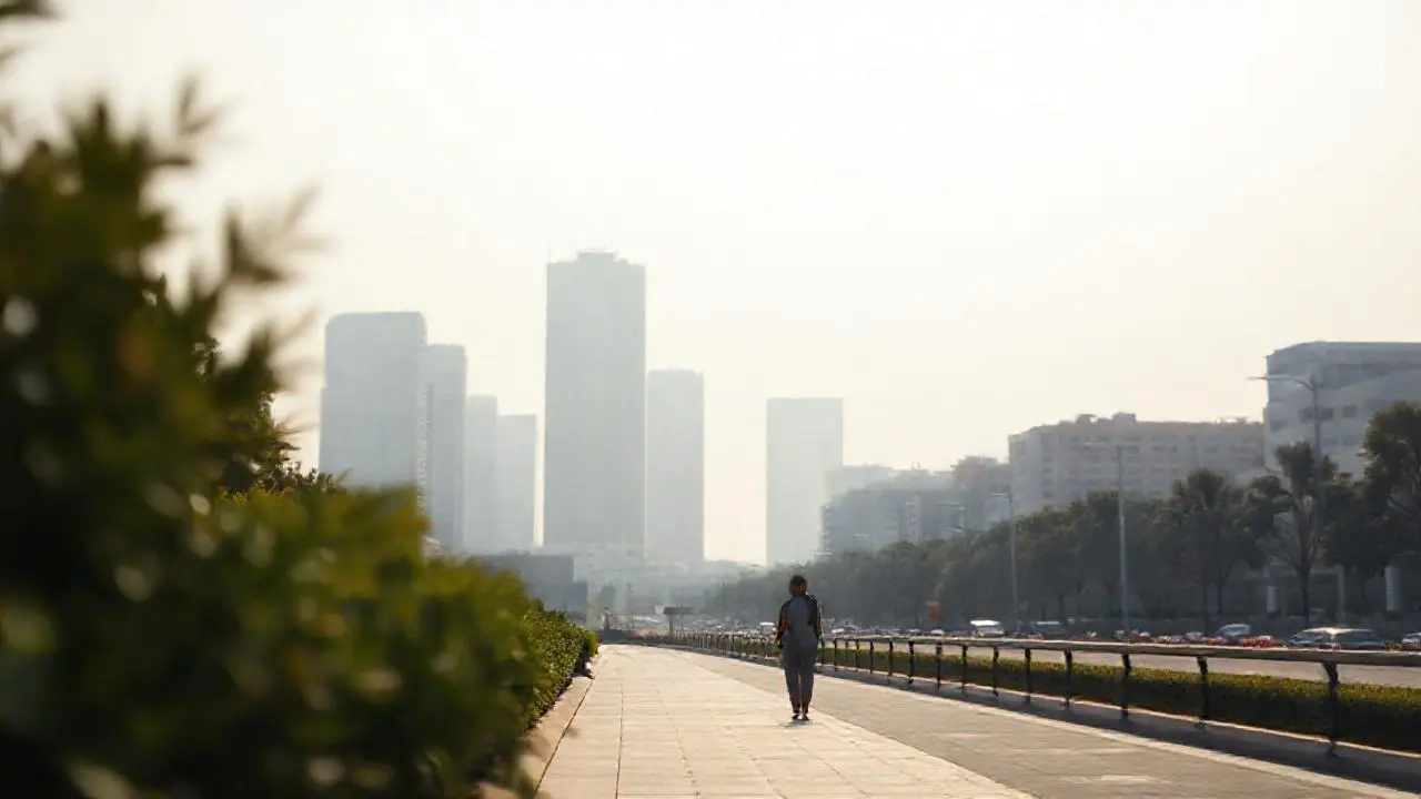 Ciudad cotidiana, ambiente difuso y distante