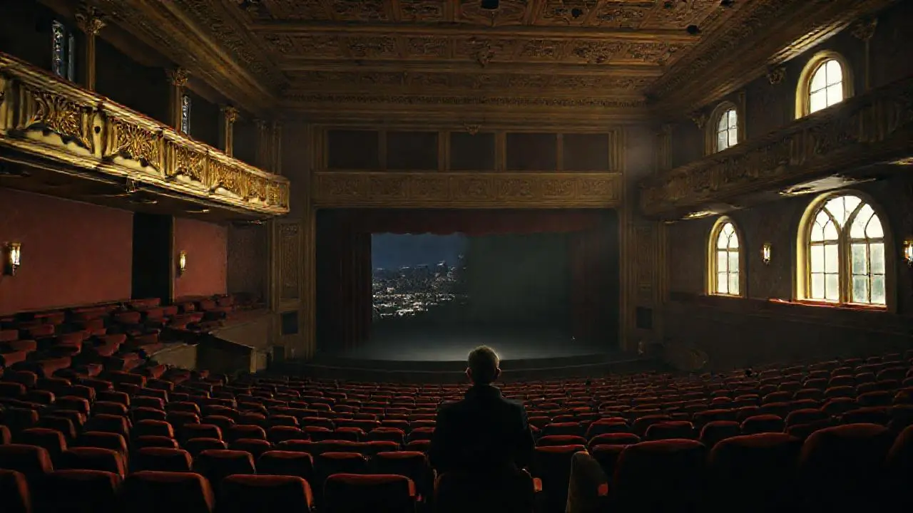 Teatro elegante, amplio y ligeramente brumoso