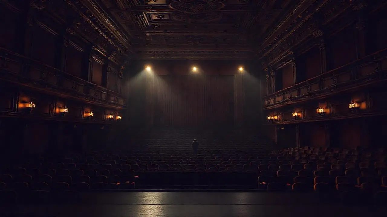Teatro vacío, grandioso y silencioso