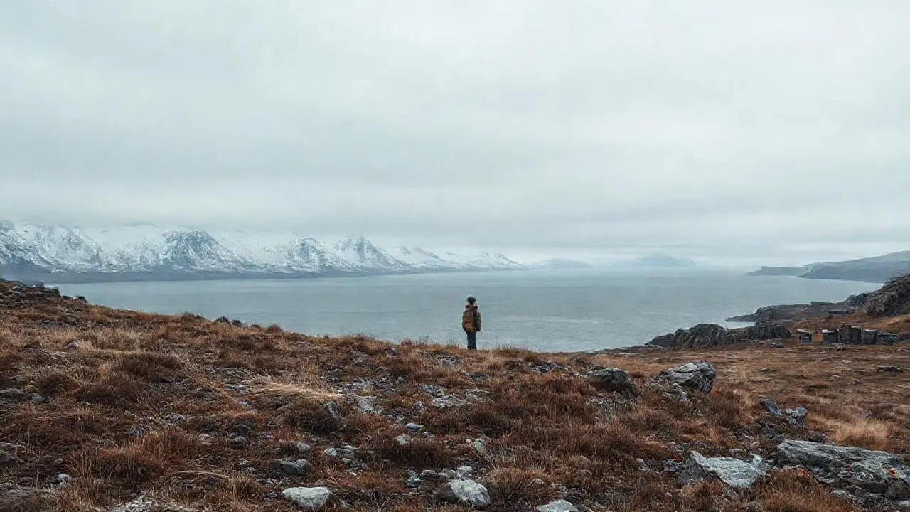 Paisaje ártico vasto, tranquilo y silencioso