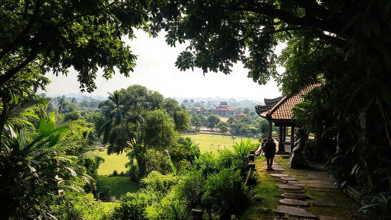 Serenidad en un paisaje chino exuberante