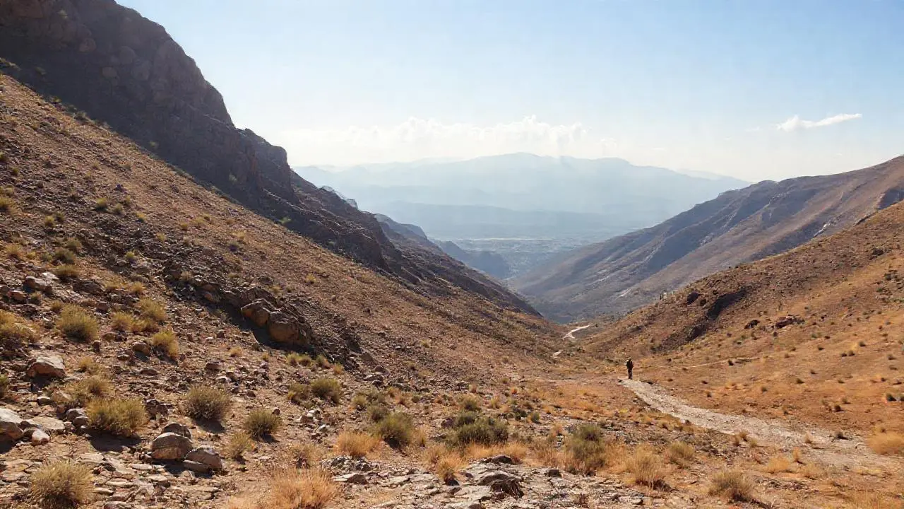 Paisaje árido, vasto y silenciosamente distante