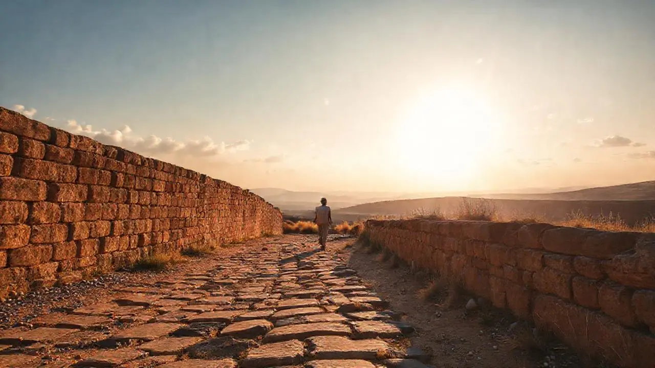 Paisaje antiguo, tranquilo y soleado
