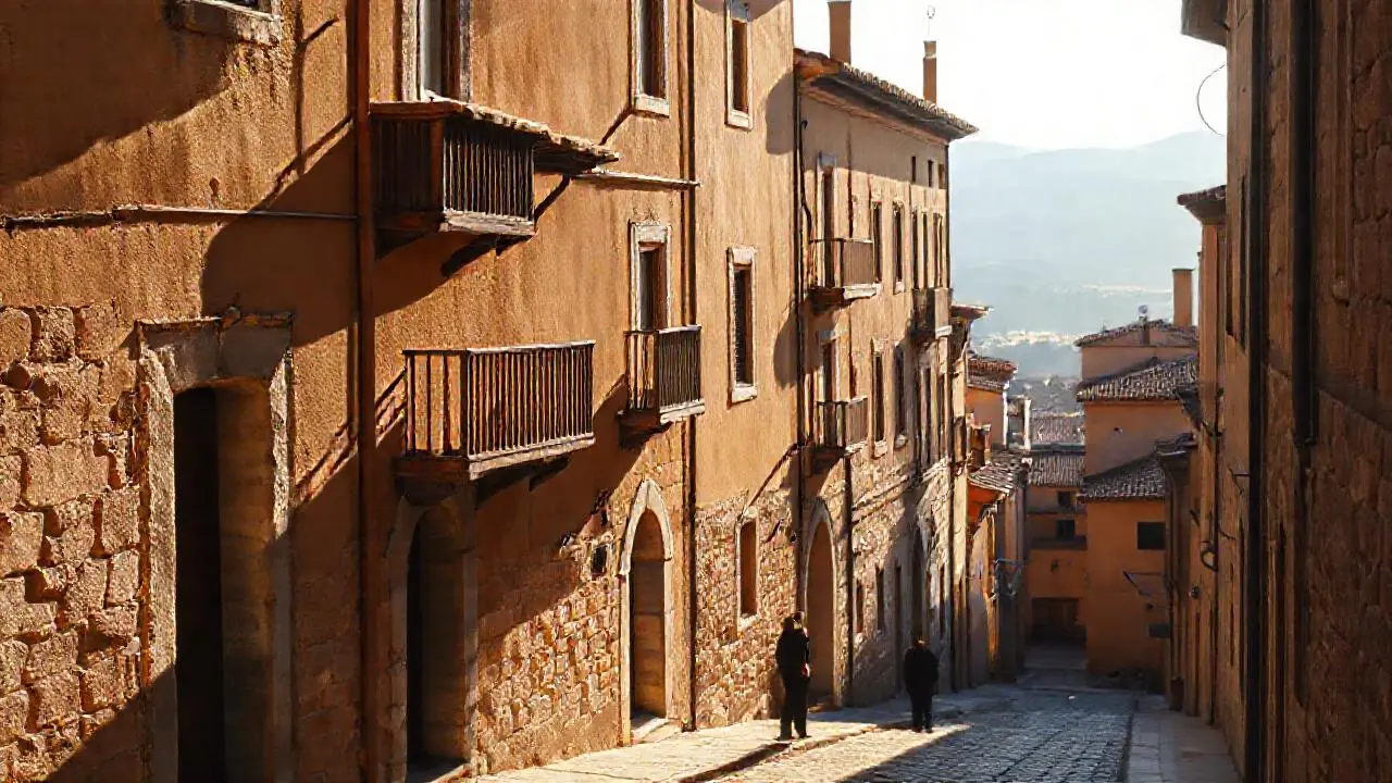 Pueblo antiguo, tranquilo y lleno de luz