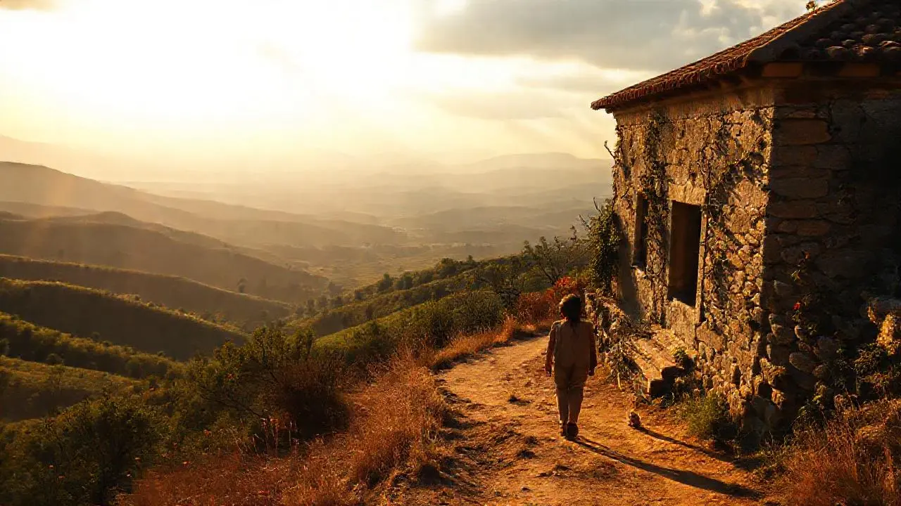 Sol sereno ilumina un valle histórico