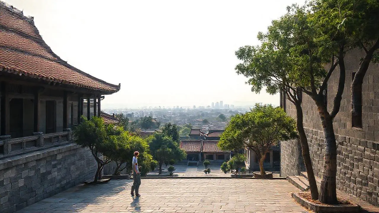Paz serena en un jardín chino