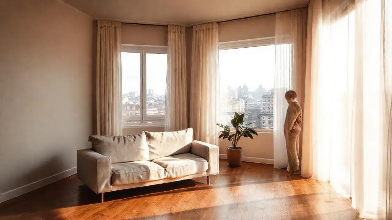 Calma hogareña madrileña, luz suave y gris