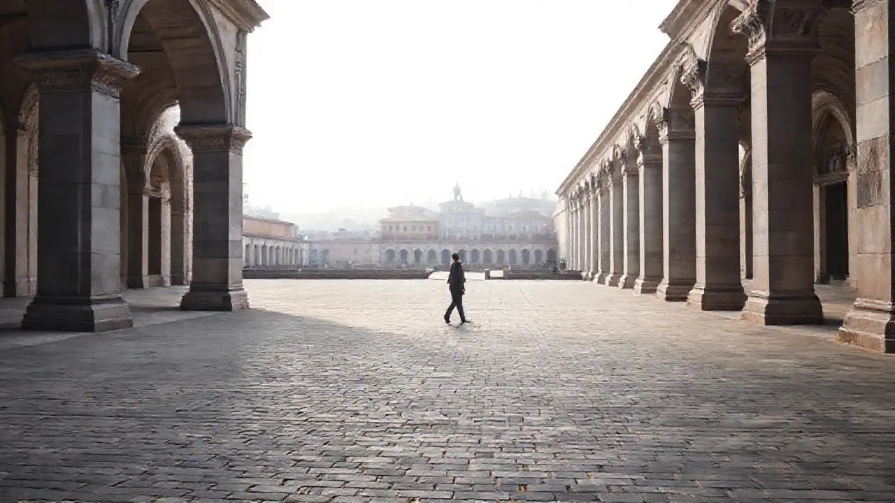 Arquitectura antigua, tranquila y atmosférica