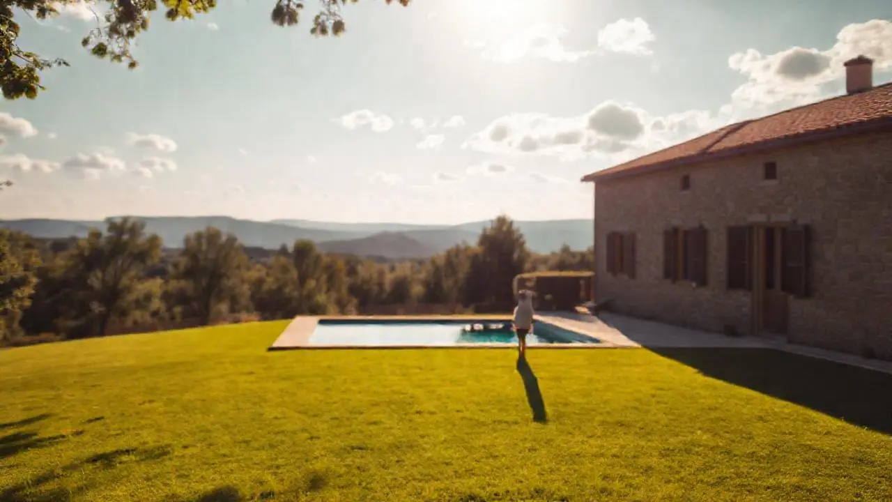 Tranquilo paisaje veraniego y sereno